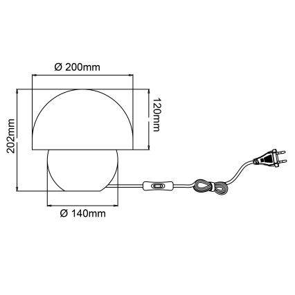 Brilliant - Candeeiro de mesa NALAM 1xE14/40W/230V cinzento/cinza - FSC certificado
