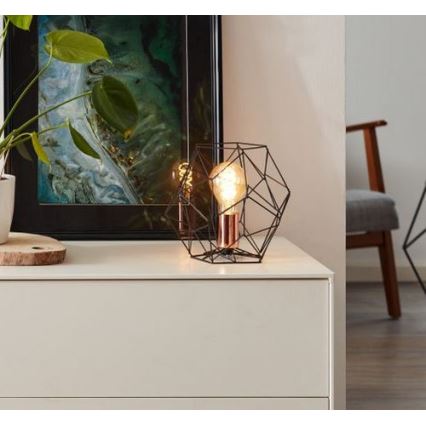 Brilliant - Candeeiro de mesa SYNERGY 1xE27/60W/230V preto/cobre