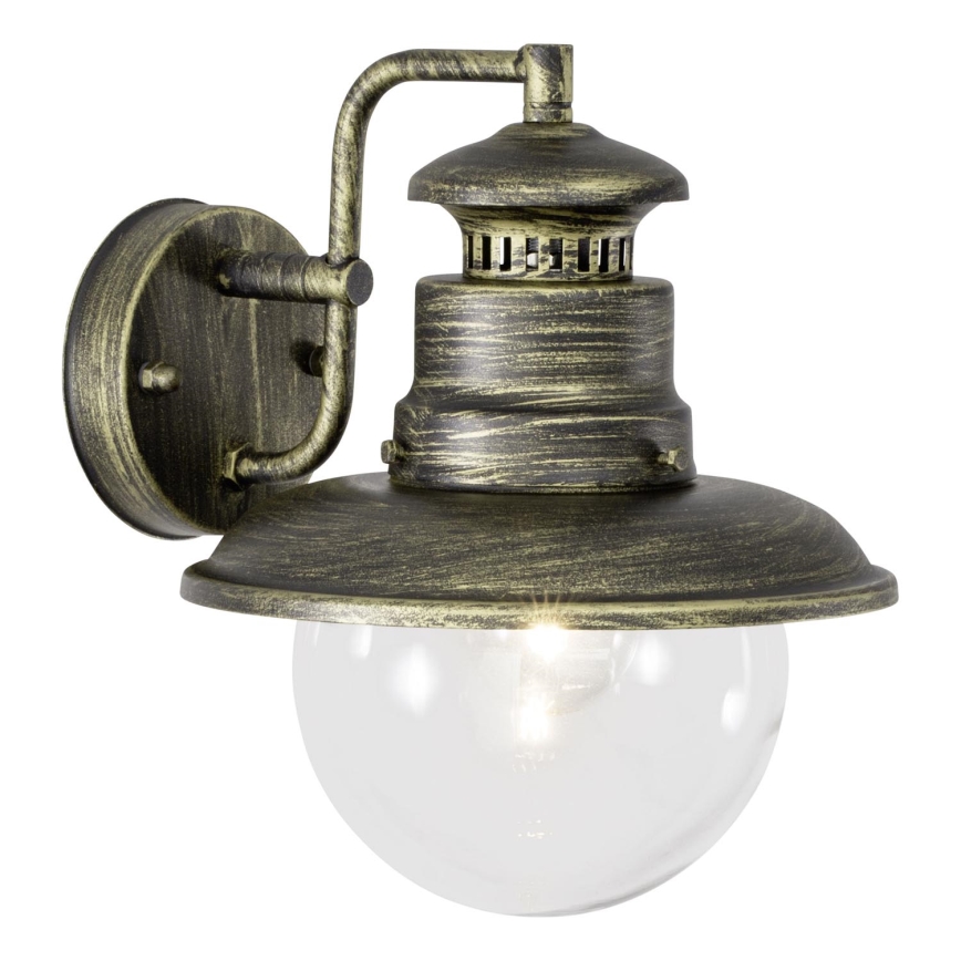 Brilliant - Candeeiro de parede exterior ARTU 1xE27/60W/230V IP44 pátina/dourado