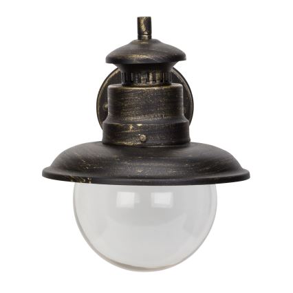 Brilliant - Candeeiro de parede exterior ARTU 1xE27/60W/230V IP44 pátina/dourado