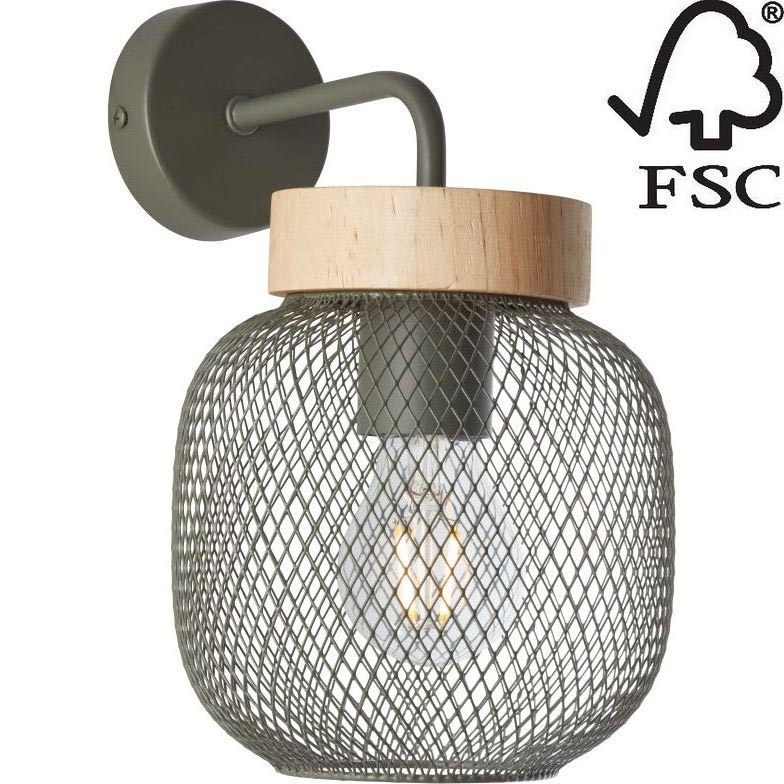 Brilliant - Candeeiro de parede GIADA 1xE27/40W/230V verde - FSC certificado