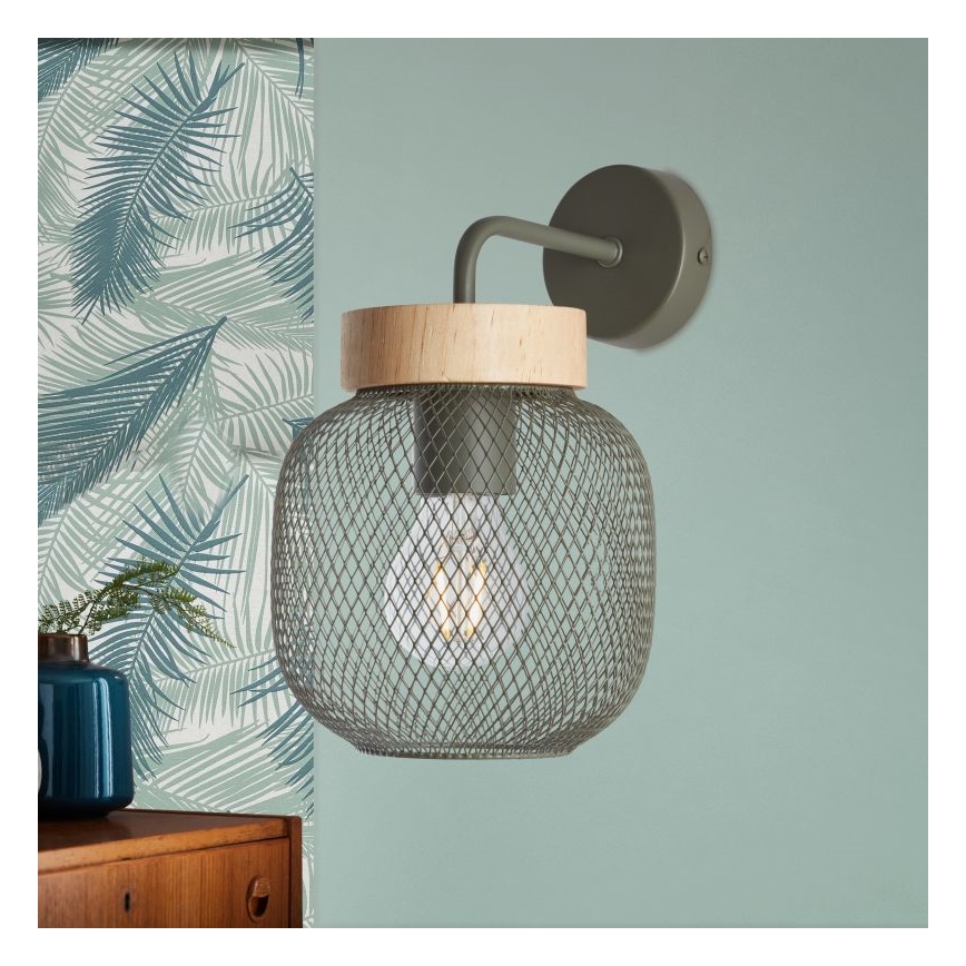 Brilliant - Candeeiro de parede GIADA 1xE27/40W/230V verde - FSC certificado
