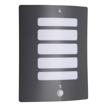 Brilliant - Candeeiro de parede para exterior com sensor de movimento e de crepúsculo TODD 1xE27/60W/230V IP44 antracite