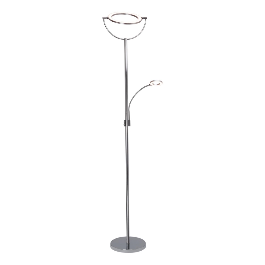 Brilliant - Candeeiro de pé LED dimerizável DEMIAN 2xLED/12W/230V cromo brilhante