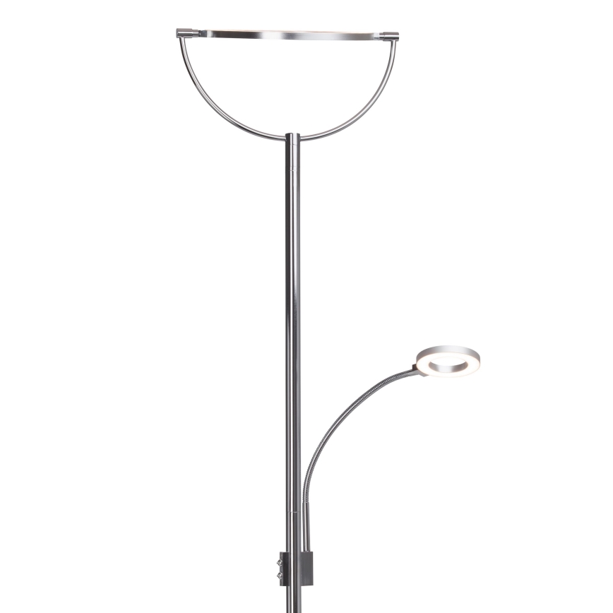 Brilliant - Candeeiro de pé LED dimerizável DEMIAN 2xLED/12W/230V cromo brilhante