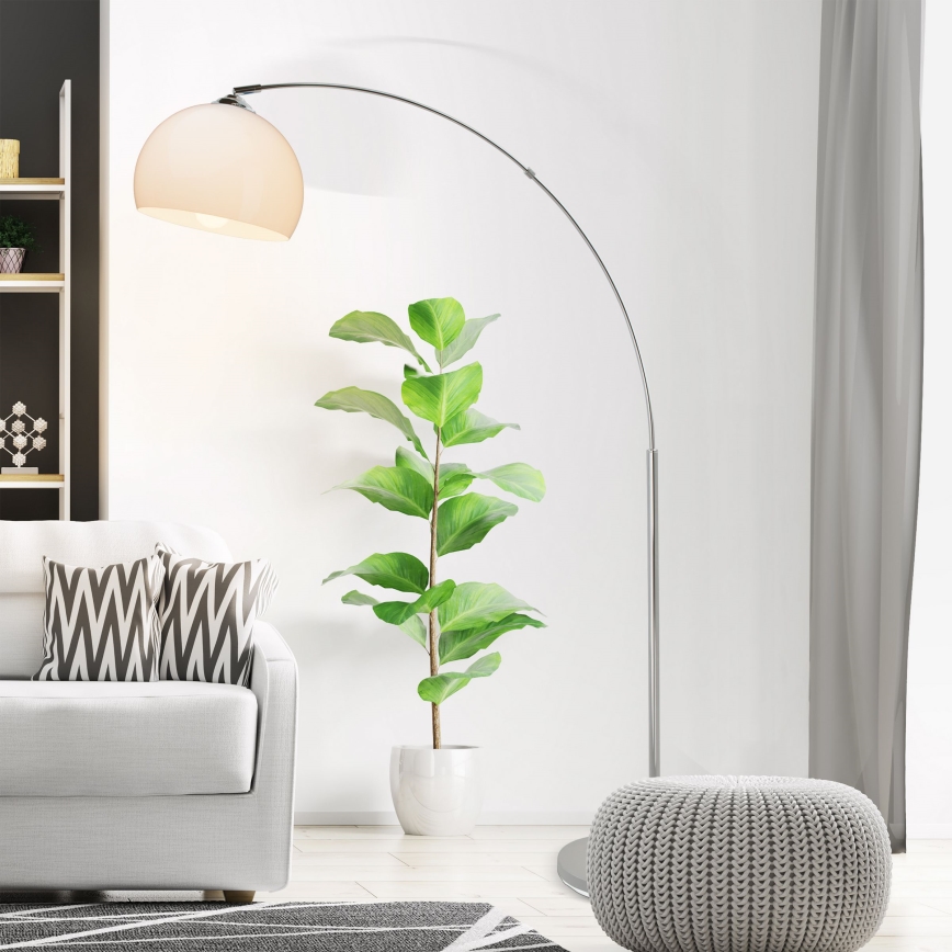 Brilliant - Candeeiro de pé VESSA 1xE27/60W/230V cromo brilhante/branco