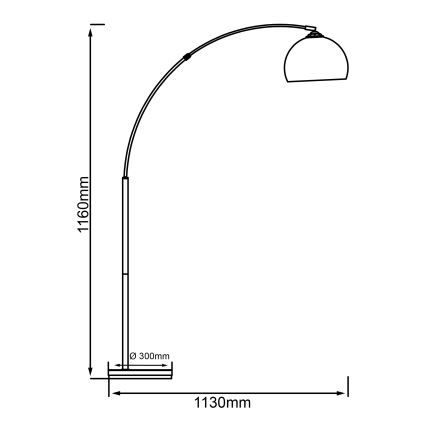 Brilliant - Candeeiro de pé VESSA 1xE27/60W/230V cromo brilhante/branco