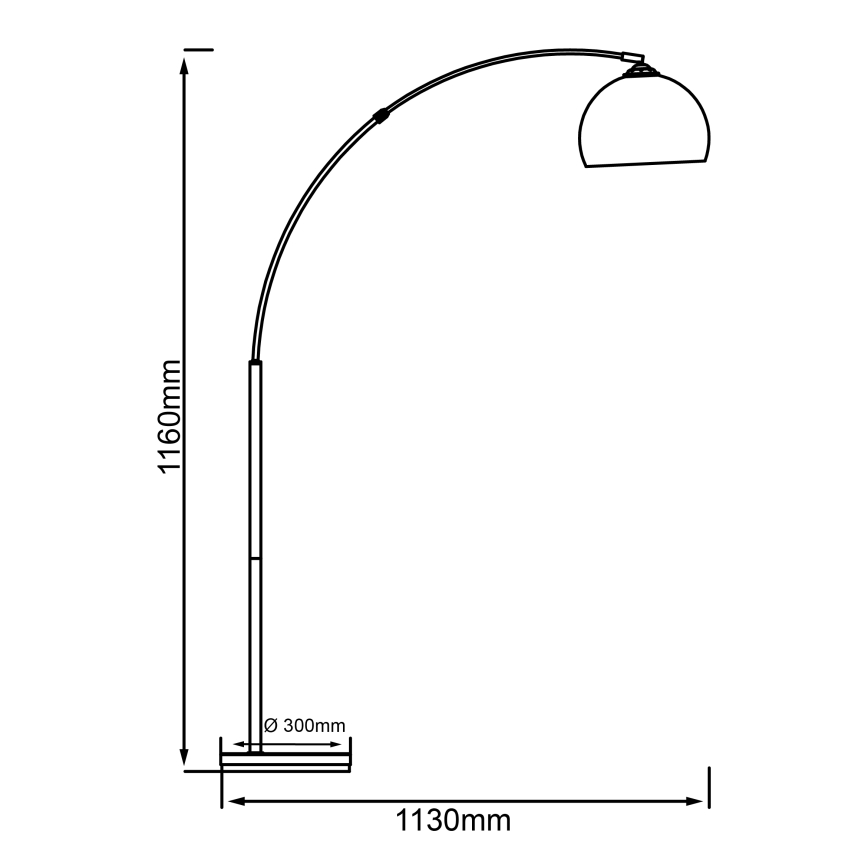 Brilliant - Candeeiro de pé VESSA 1xE27/60W/230V cromo brilhante/branco