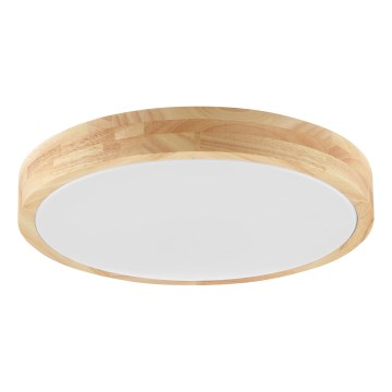 Brilliant - Candeeiro de Tecto LED para Casa de Banho MOREEN LED/18W/230V 2700/4000/6500K Ø 34 cm IP44, acabamento em madeira de seringueira