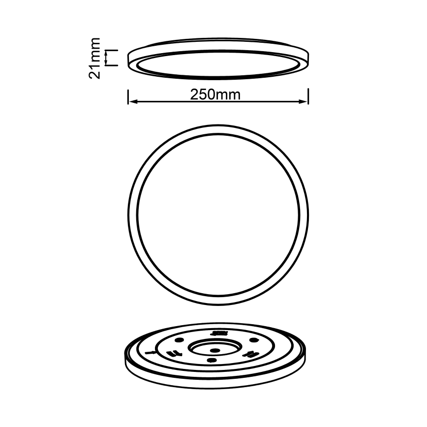 Brilliant - Candeeiro de tecto LED TUCO LED/16W/230V Ø 25 cm preto