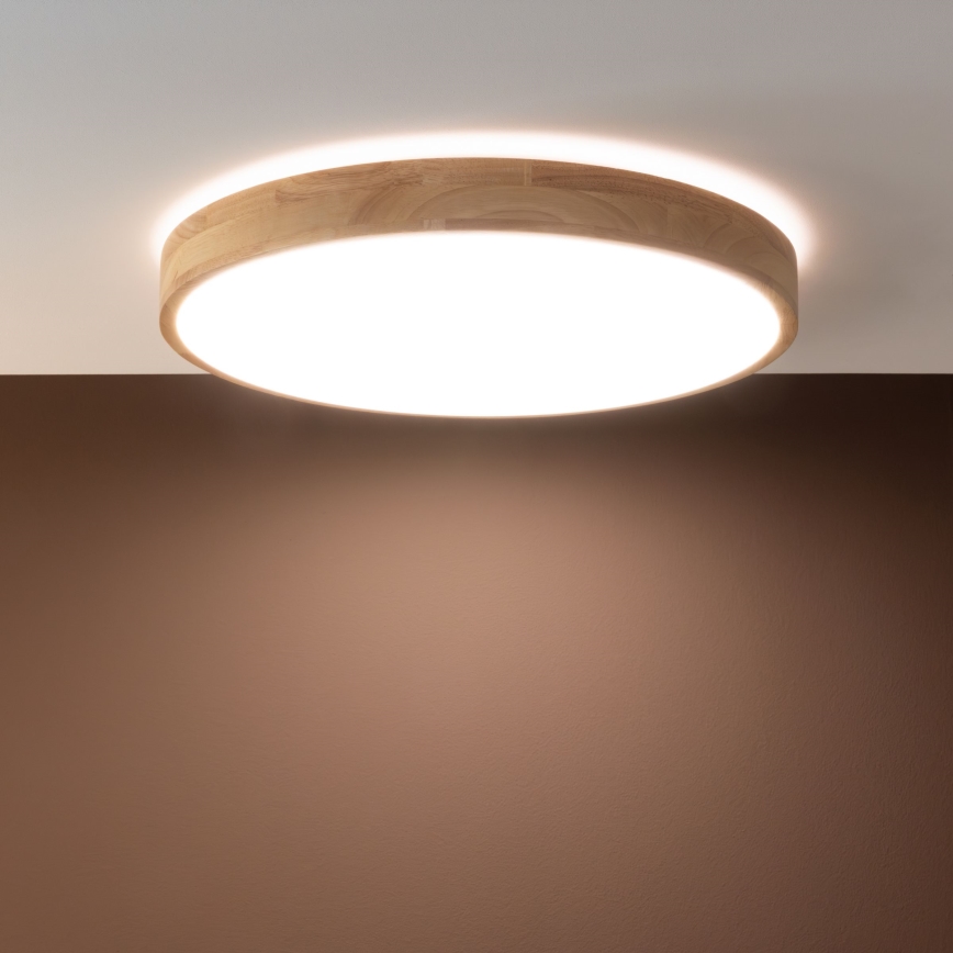 Brilliant - Candeeiro de teto LED dimerizável SLIMLINE LED/60W/230V 3000-6500K, Ø 45 cm, em madeira de seringueira + controlo remoto