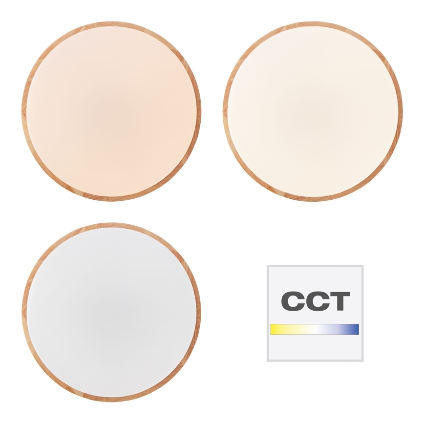 Brilliant - Candeeiro de teto LED dimerizável SLIMLINE LED/60W/230V 3000-6500K, Ø 45 cm, em madeira de seringueira + controlo remoto