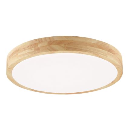 Brilliant - Candeeiro de Tecto LED para Casa de Banho MOREEN LED/18W/230V 2700/4000/6500K Ø 34 cm IP44, acabamento em madeira de seringueira