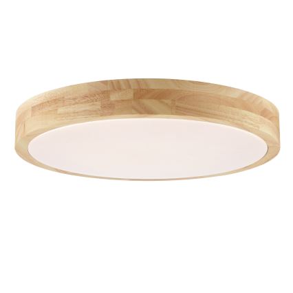 Brilliant - Candeeiro de Tecto LED para Casa de Banho MOREEN LED/18W/230V 2700/4000/6500K Ø 34 cm IP44, acabamento em madeira de seringueira