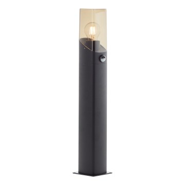 Brilliant - Candeeiro exterior com sensor MINOU 1xE27/10W/230V IP44 preto/fumado