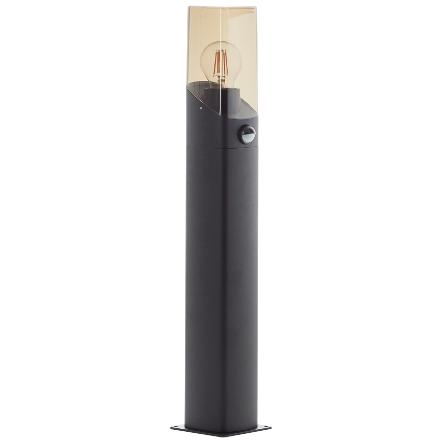 Brilliant - Candeeiro exterior com sensor MINOU 1xE27/10W/230V IP44 preto/fumado