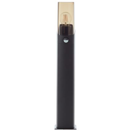 Brilliant - Candeeiro exterior com sensor MINOU 1xE27/10W/230V IP44 preto/fumado