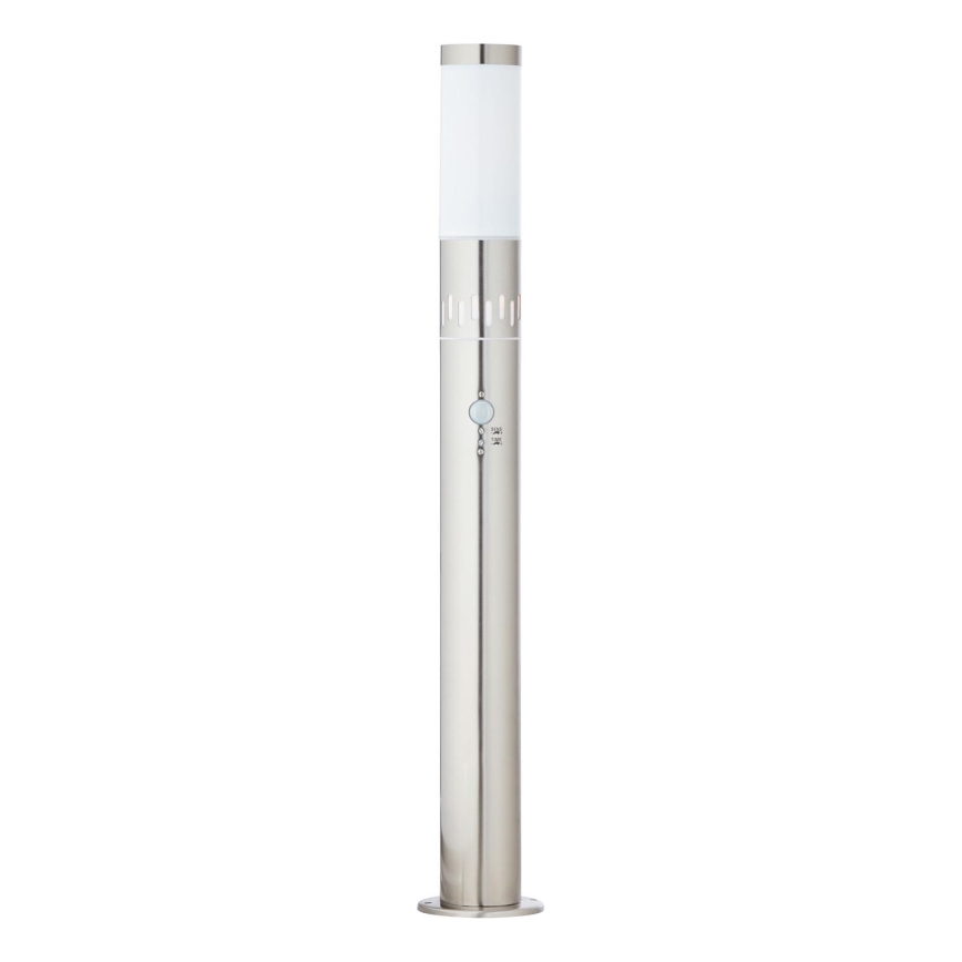 Brilliant - Candeeiro exterior LED com sensor LEIGH LED/0,9W/230V + 1xE27/11W 80 cm IP44 cromado brilhante