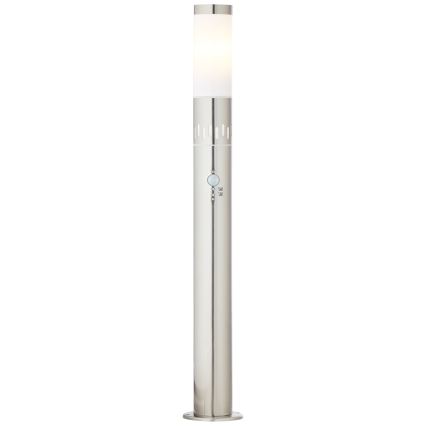 Brilliant - Candeeiro exterior LED com sensor LEIGH LED/0,9W/230V + 1xE27/11W 80 cm IP44 cromado brilhante
