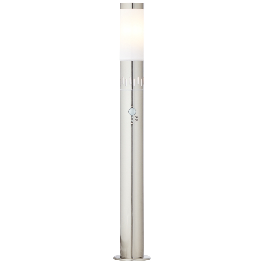 Brilliant - Candeeiro exterior LED com sensor LEIGH LED/0,9W/230V + 1xE27/11W 80 cm IP44 cromado brilhante
