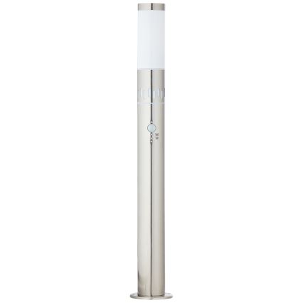 Brilliant - Candeeiro exterior LED com sensor LEIGH LED/0,9W/230V + 1xE27/11W 80 cm IP44 cromado brilhante