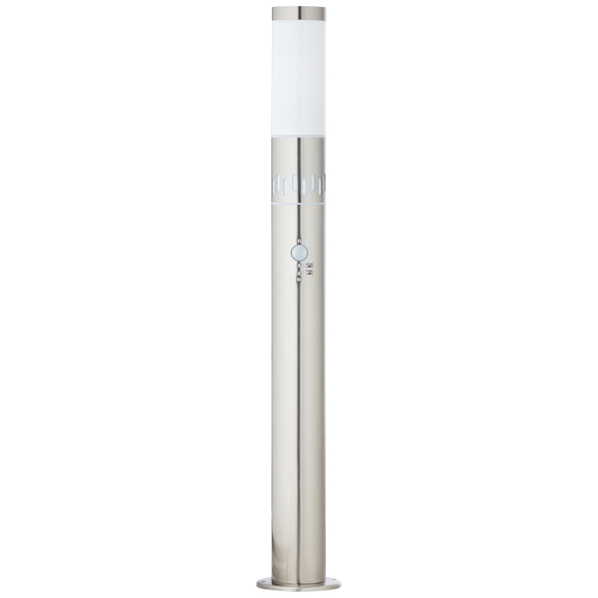 Brilliant - Candeeiro exterior LED com sensor LEIGH LED/0,9W/230V + 1xE27/11W 80 cm IP44 cromado brilhante