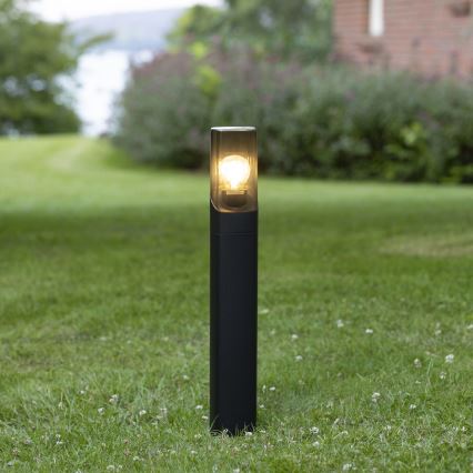 Brilliant - Candeeiro exterior MINOU 1xE27/10W/230V 60 cm IP44 preto/fumado