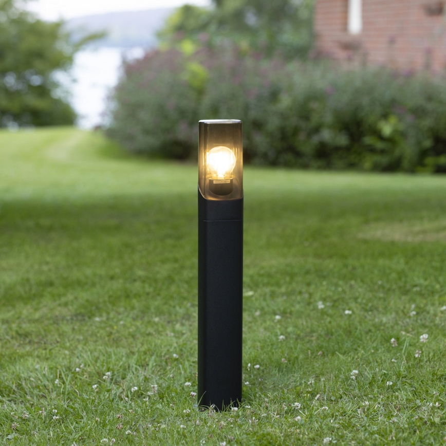 Brilliant - Candeeiro exterior MINOU 1xE27/10W/230V 60 cm IP44 preto/fumado