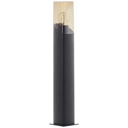 Brilliant - Candeeiro exterior MINOU 1xE27/10W/230V 60 cm IP44 preto/fumado