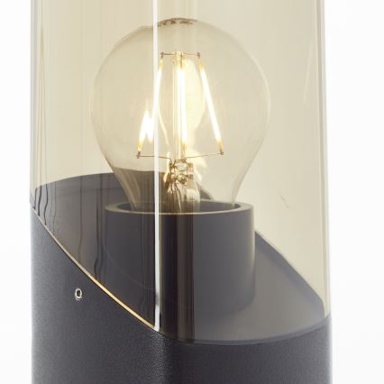 Brilliant - Candeeiro exterior MINOU 1xE27/10W/230V 60 cm IP44 preto/fumado