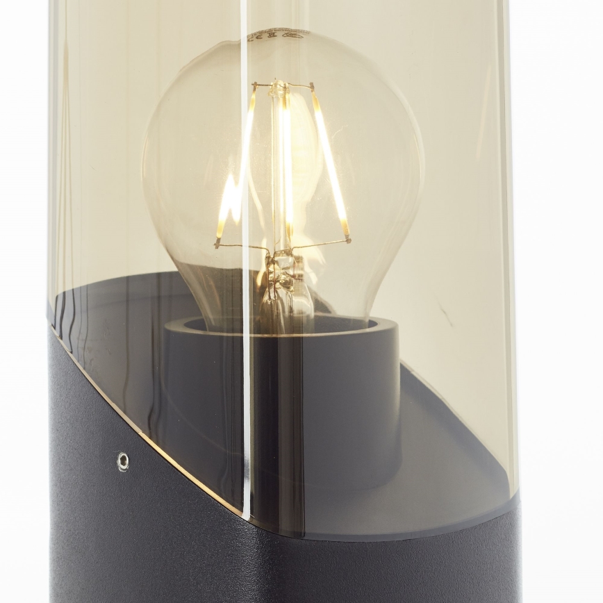 Brilliant - Candeeiro exterior MINOU 1xE27/10W/230V 60 cm IP44 preto/fumado