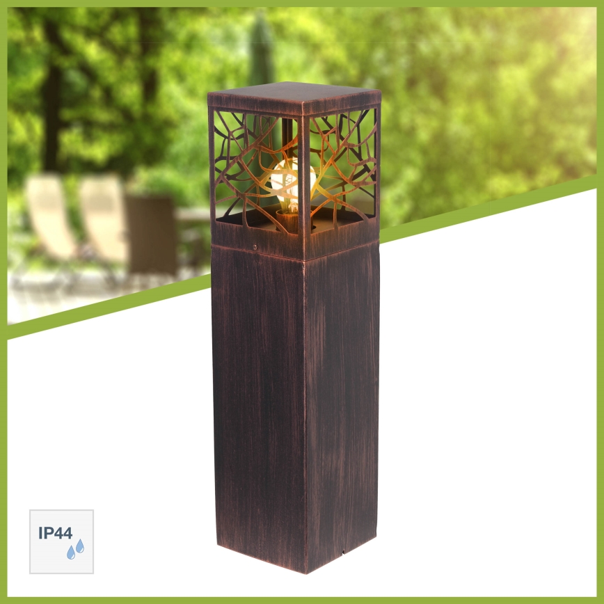 Brilliant - Candeeiro exterior WHITNEY 1xE27/52W/230V IP44 patina/cobre