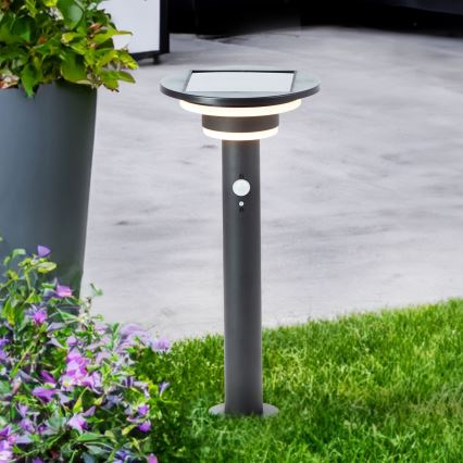 Brilliant - Candeeiro solar LED com sensor GARVINA LED/3W/3,7V 45 cm IP44 preto
