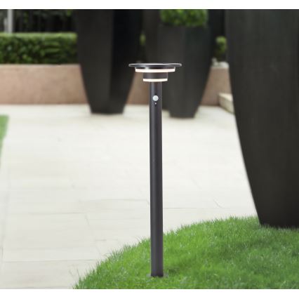 Brilliant - Candeeiro solar LED com sensor GARVINA LED/3W/3,7V 85 cm IP44 preto