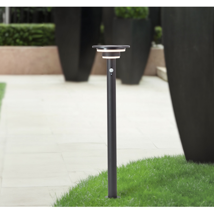 Brilliant - Candeeiro solar LED com sensor GARVINA LED/3W/3,7V 85 cm IP44 preto