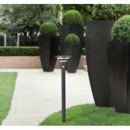 Brilliant - Candeeiro solar LED com sensor GARVINA LED/3W/3,7V 85 cm IP44 preto