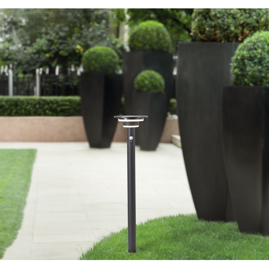 Brilliant - Candeeiro solar LED com sensor GARVINA LED/3W/3,7V 85 cm IP44 preto