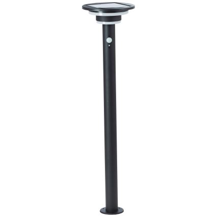 Brilliant - Candeeiro solar LED com sensor GARVINA LED/3W/3,7V 85 cm IP44 preto