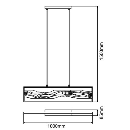 Brilliant - Candeeiro suspenso LED CHAUMONT LED/20W/230V pinho - FSC certificado