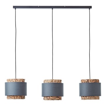 Brilliant - Candeeiro suspenso WATERLILLY 3xE27/60W/230V cinzento