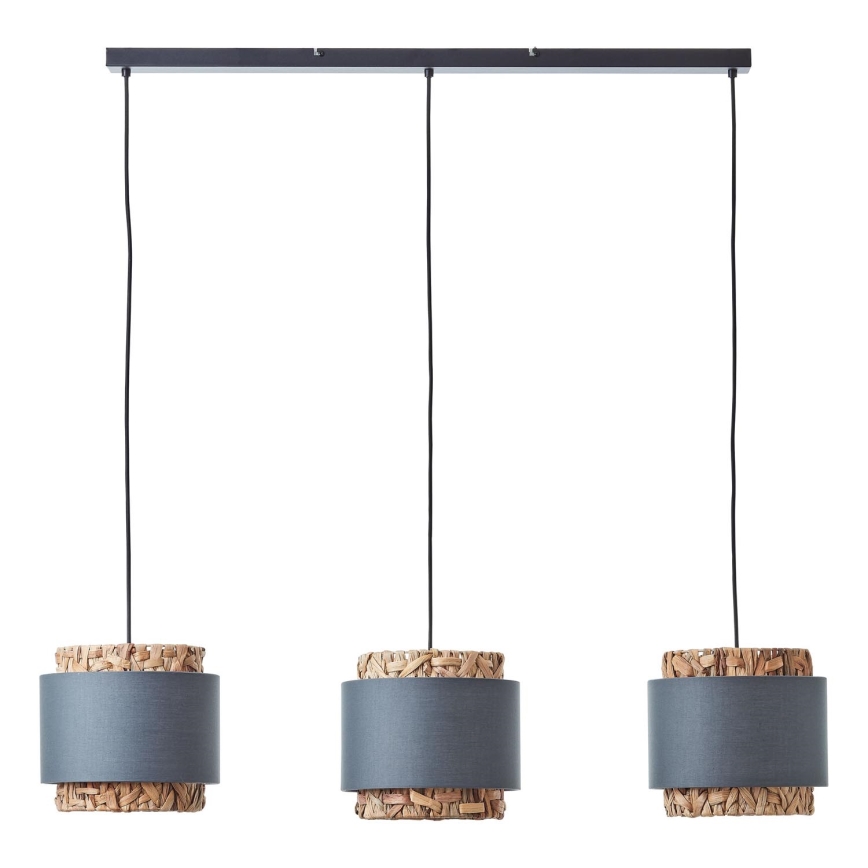 Brilliant - Candeeiro suspenso WATERLILLY 3xE27/60W/230V cinzento