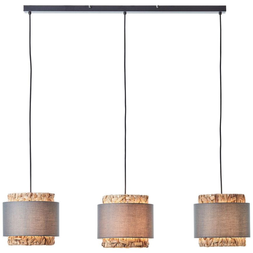 Brilliant - Candeeiro suspenso WATERLILLY 3xE27/60W/230V cinzento