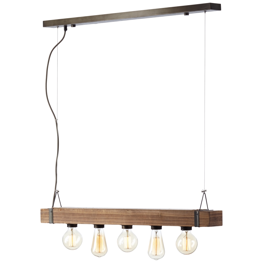 Brilliant - Candeeiro suspenso WOODHILL 5xE27/30W/230V - FSC certificado
