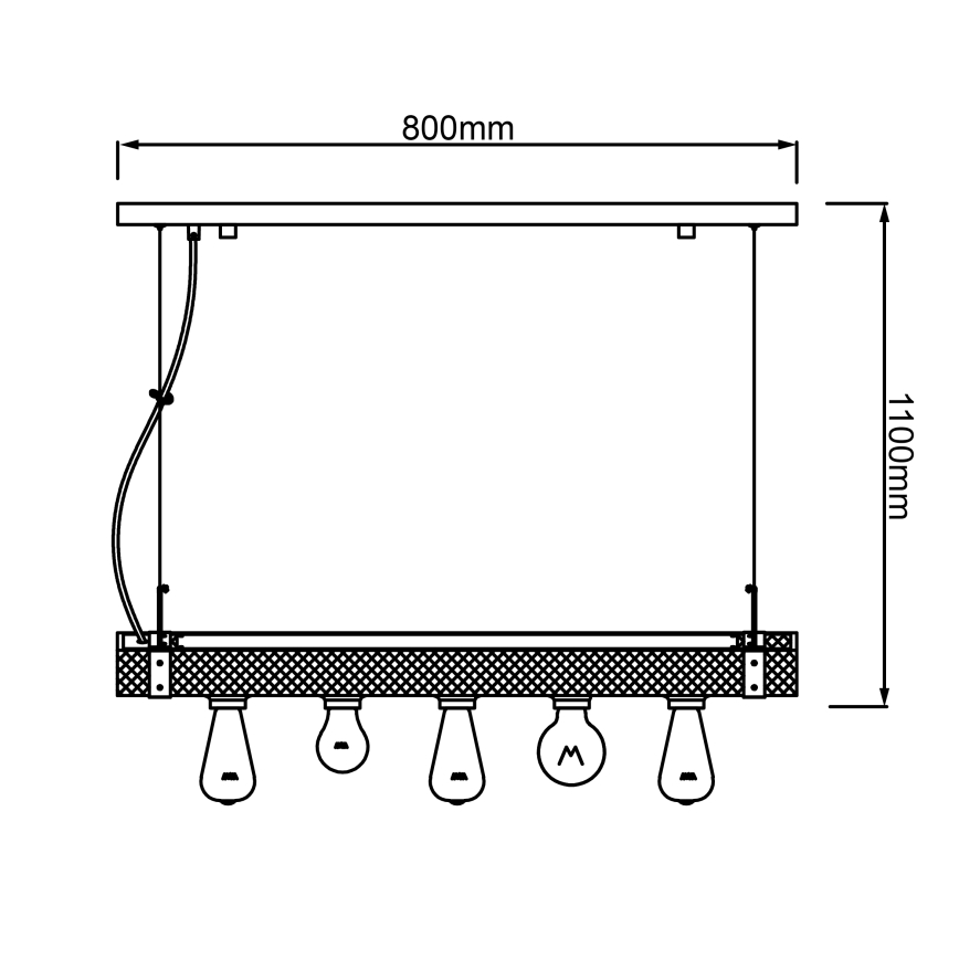 Brilliant - Candeeiro suspenso WOODHILL 5xE27/30W/230V - FSC certificado
