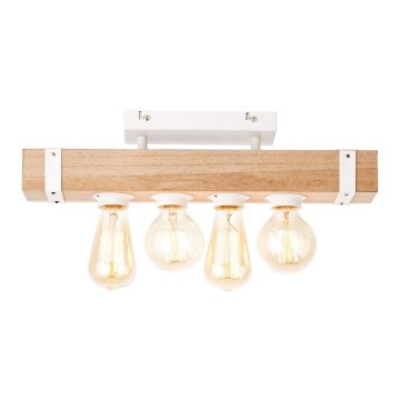 Brilliant - Candelabro integrado WHITEWOOD 4xE27/30W/230V