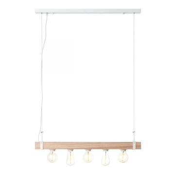 Brilliant - Candelabro num fio WHITEWOOD 5xE27/30W/230V