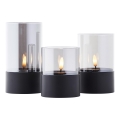 Brilliant - CONJUNTO 3x Velas LED BOUGIE LED/2xAA IP44 preta/fumê