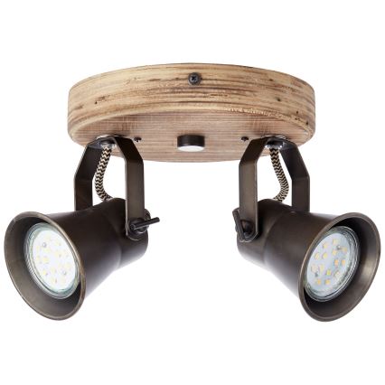 Brilliant - Foco de teto direcionável SEED 2xGU10/5W/230V preto/castanho