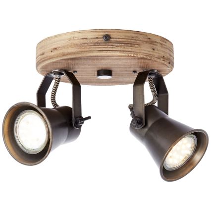 Brilliant - Foco de teto direcionável SEED 2xGU10/5W/230V preto/castanho