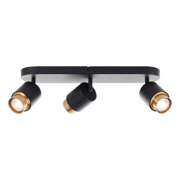 Brilliant - Foco LED COVELO 3xGU10/5W/230V preto/dourado